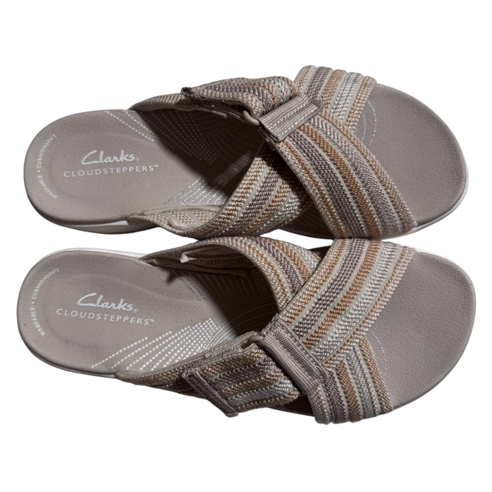 Clarks Cloudsteppers Women's Arla Wave Sandals, Beige Combi - size 7